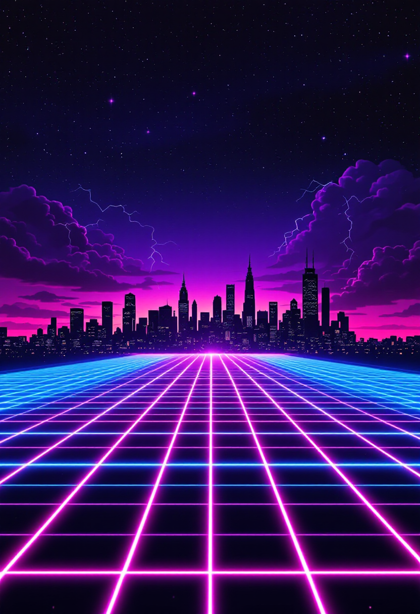 Neon synthwave poster